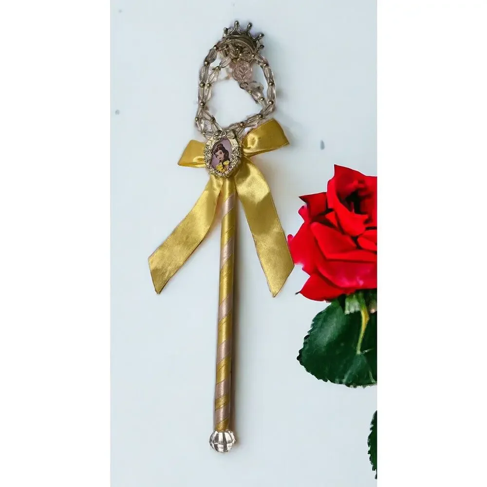 NWT Disney Princess Belle Dress Up Girls Size 9/10 with wand BEAUTY & THE‎ BEAST - Picture 6 of 10